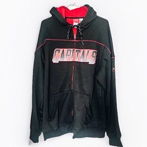 Reebok Capitals NHL Red and Black Face Off Collection Hoodie Mens Large